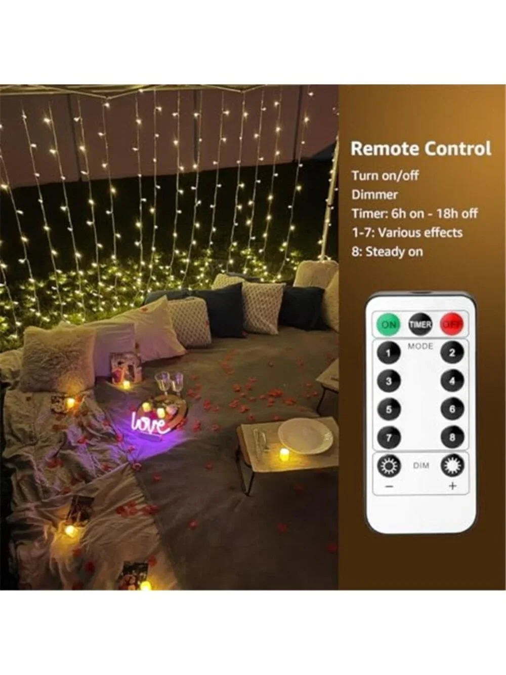 LED String Lights Warm White Battery Operated Waterproof Outdoor Decor